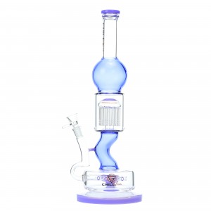 Chill Glass - 15.5" Globular Rippleicious Dual Perc Water Pipe [JLB-12]